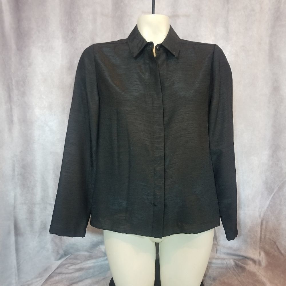 Laura Scott Black Button Up Blouse - Picture 2 of 4
